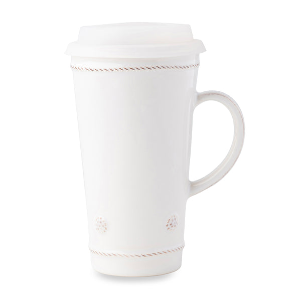 Berry & Thread Travel Mug with Silicone Lid - Whitewash