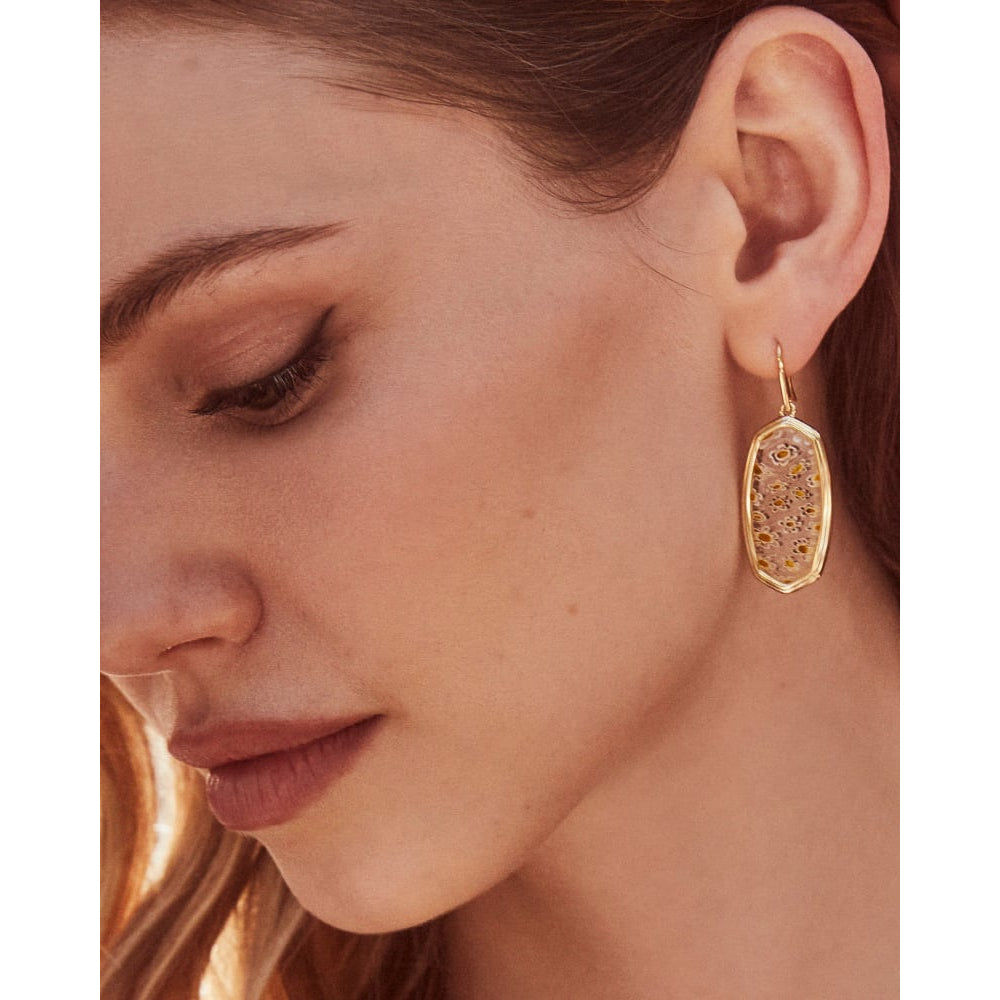 Kendra Scott Framed Elle Gold Drop Earrings