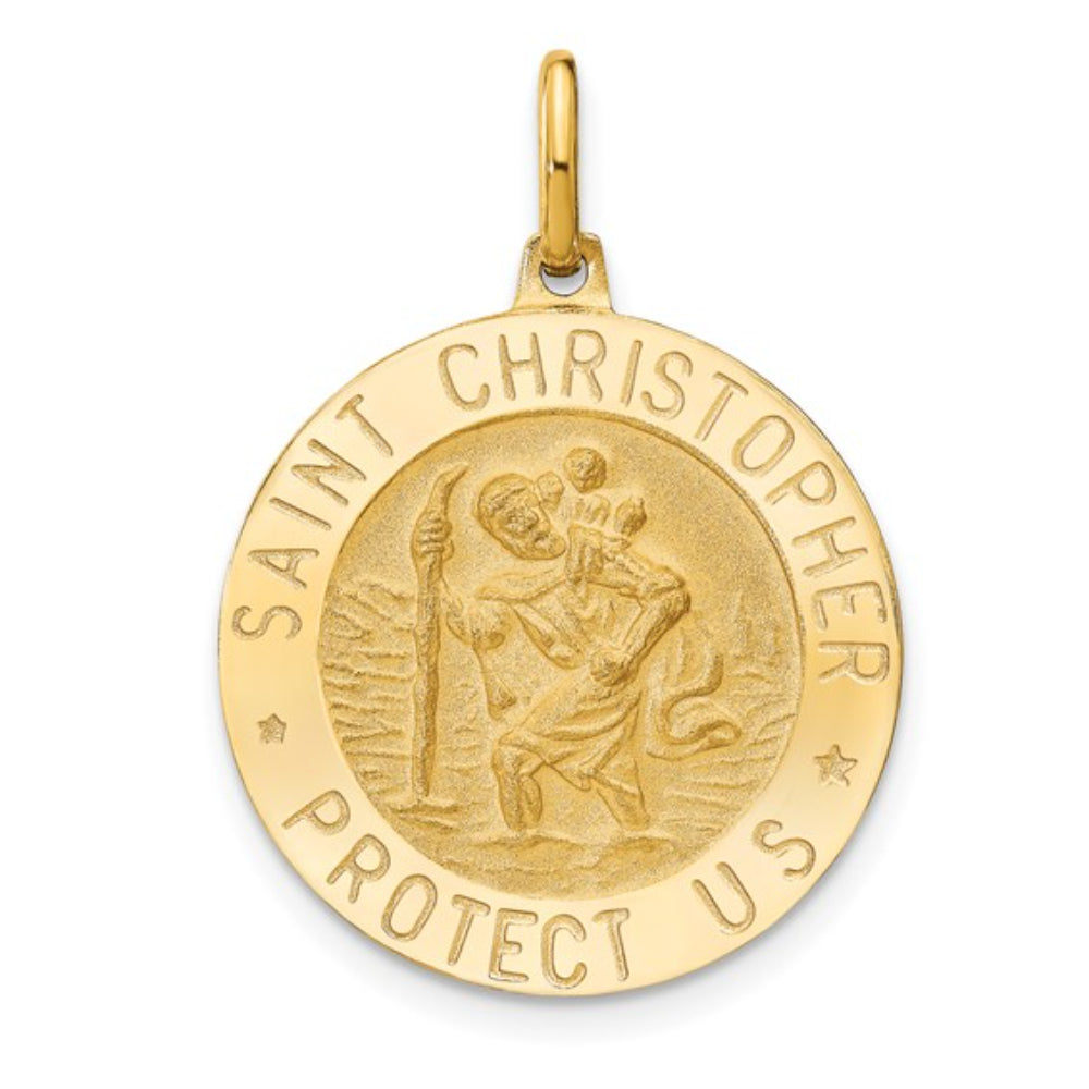 14k Round St. Christopher Pendant - No Chain – Smyth Jewelers