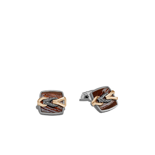 John Hardy Asli Classic Chain Link Red Tiger Iron Cuff Links