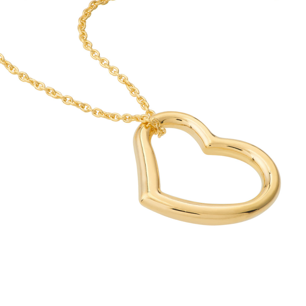 14k Yellow Gold Open store Heart Pendant Charm