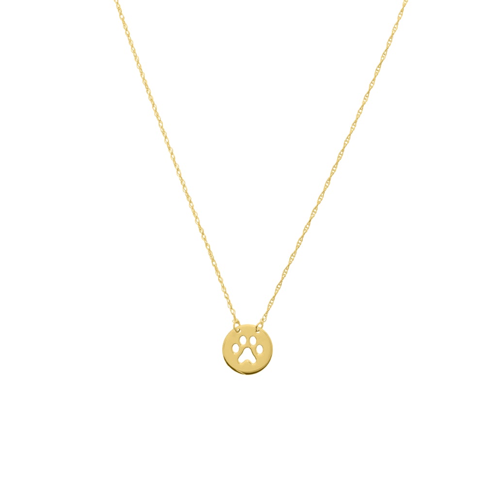 14k gold paw print pendant online