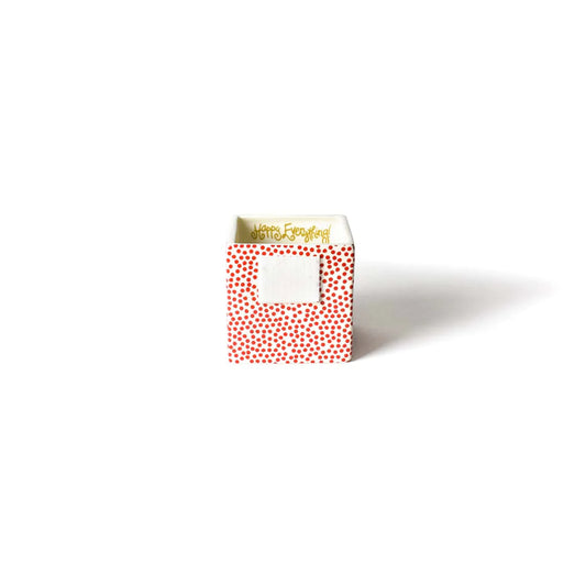 Happy Everything Red Small Dot Mini Nesting Cube- Small