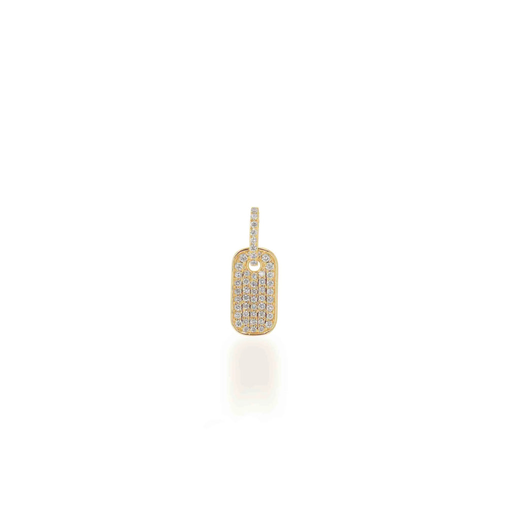 Rachel Reid 14k Mini Diamond Dog Tag Charm