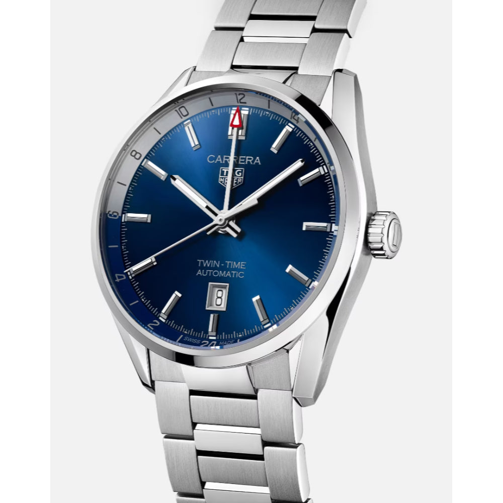 Tag Heuer 41mm Carrera Twin-Time Automatic - Blue/Steel