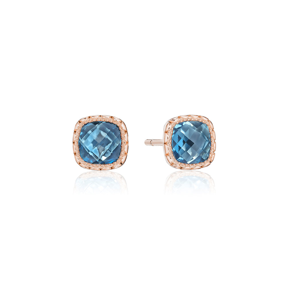 Stanton Color White Gold London Blue Topaz and Diamond Earrings 46278 -  Devon Fine Jewelry