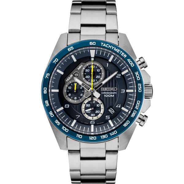 Seiko Essentials Tachymeter Quartz Chronograph - Blue Dial – Smyth