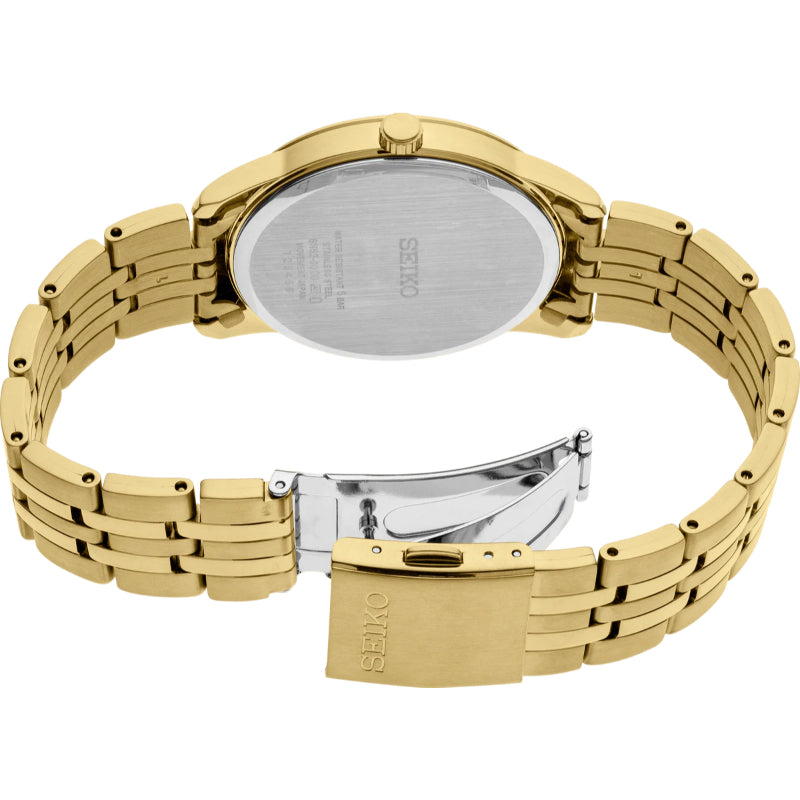 Seiko Essentials Collection Champagne Dial Gold Tone Stainless