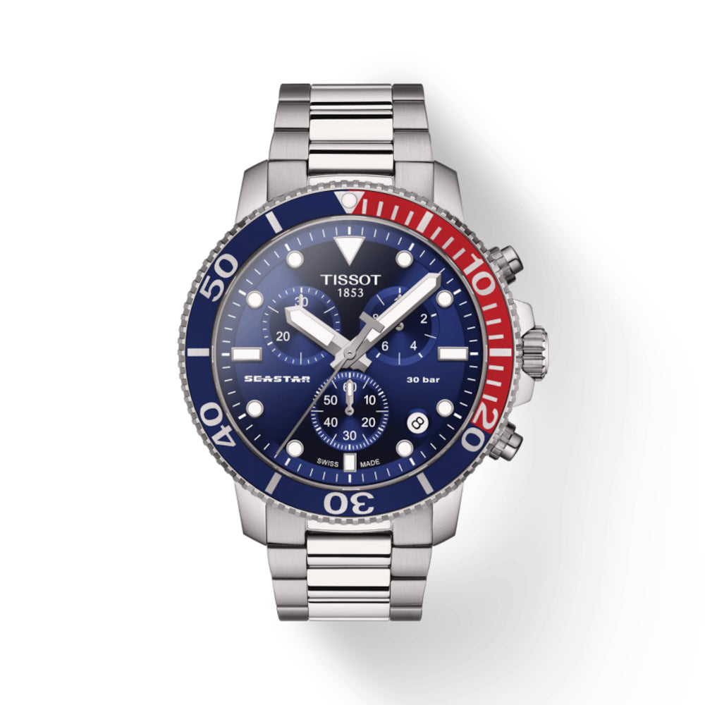 Tissot Seastar 1000 Quartz 45mm Chronograph - Steel/Blue