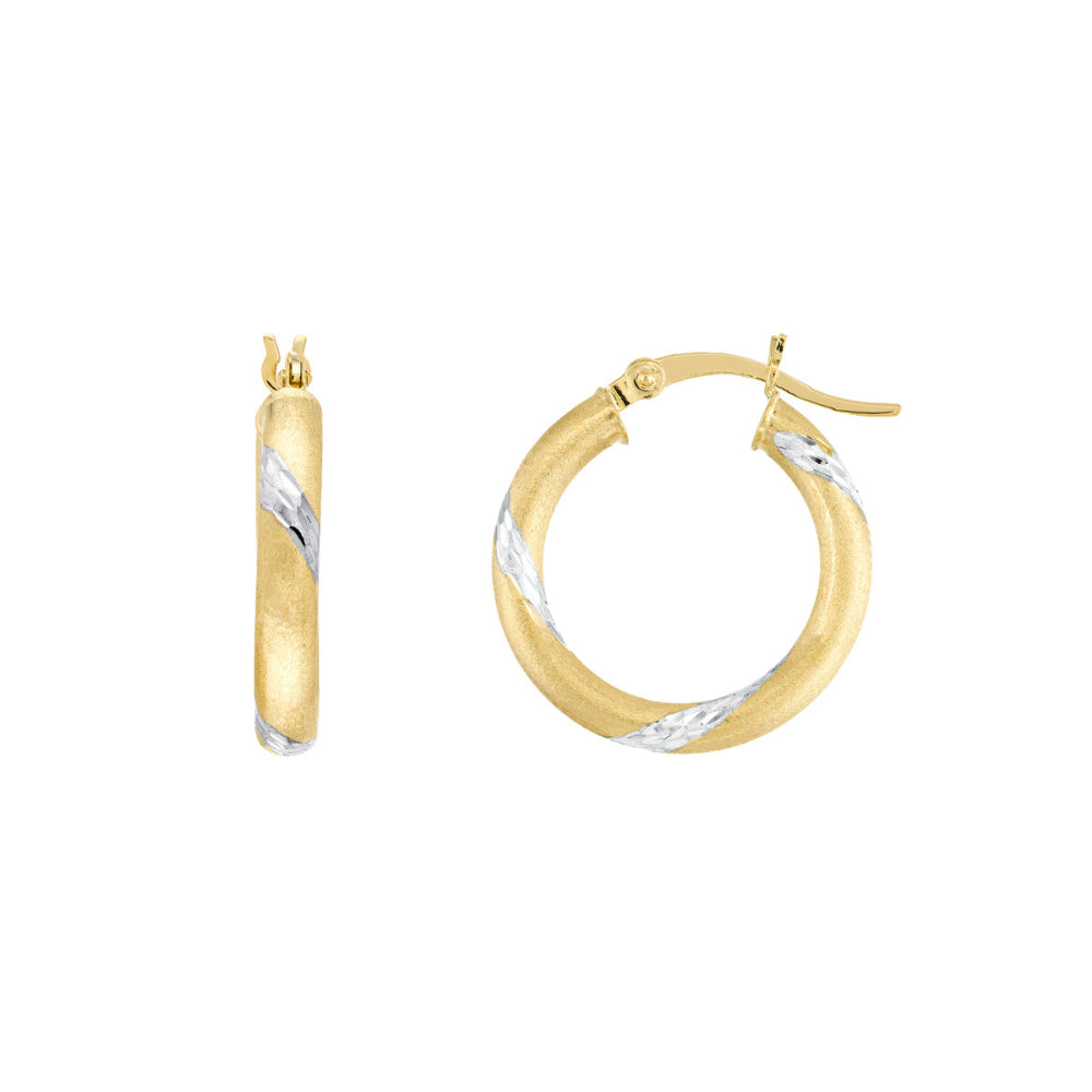 14k Gold Two Tone Hoops