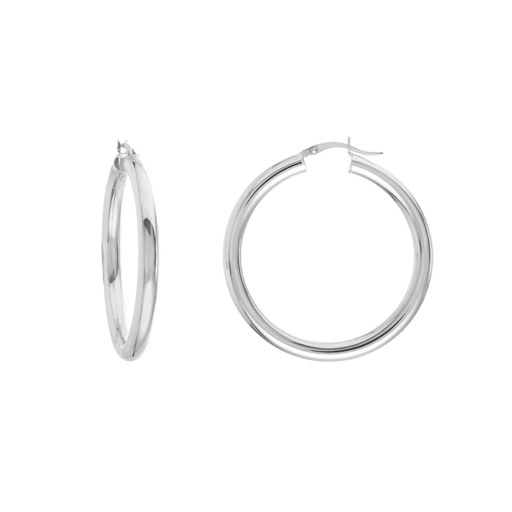 Polished Hoop Earrings in 14k buy White Gold