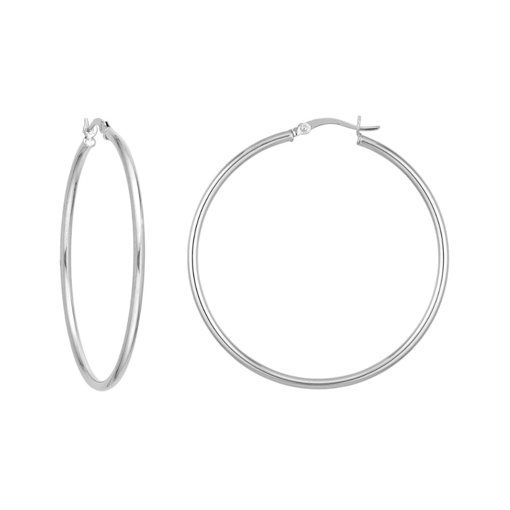 Sterling Silver Thin Polished Hoop Earrings