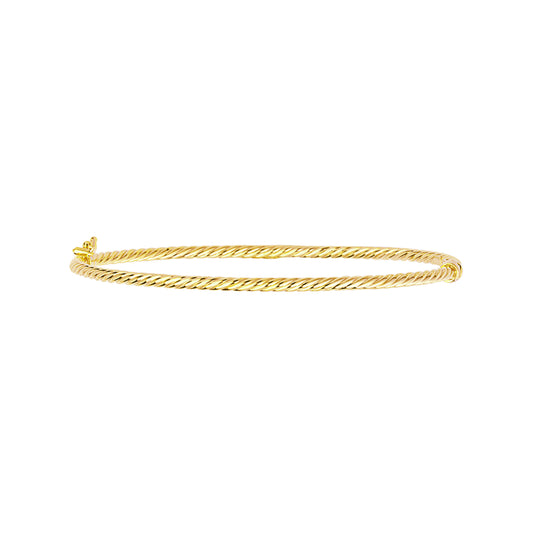 14k Gold Ridged Bangle Bracelet