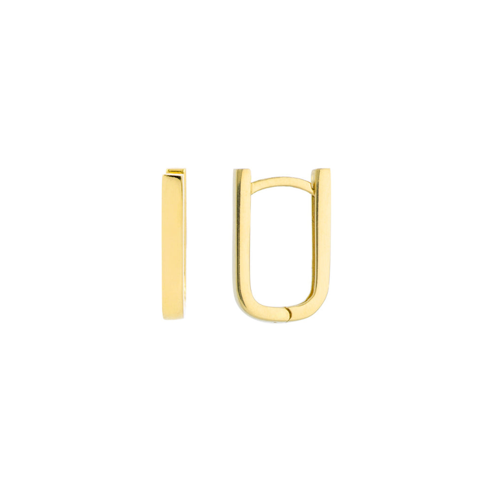 14k Thin Paper Clip Hoop Earring