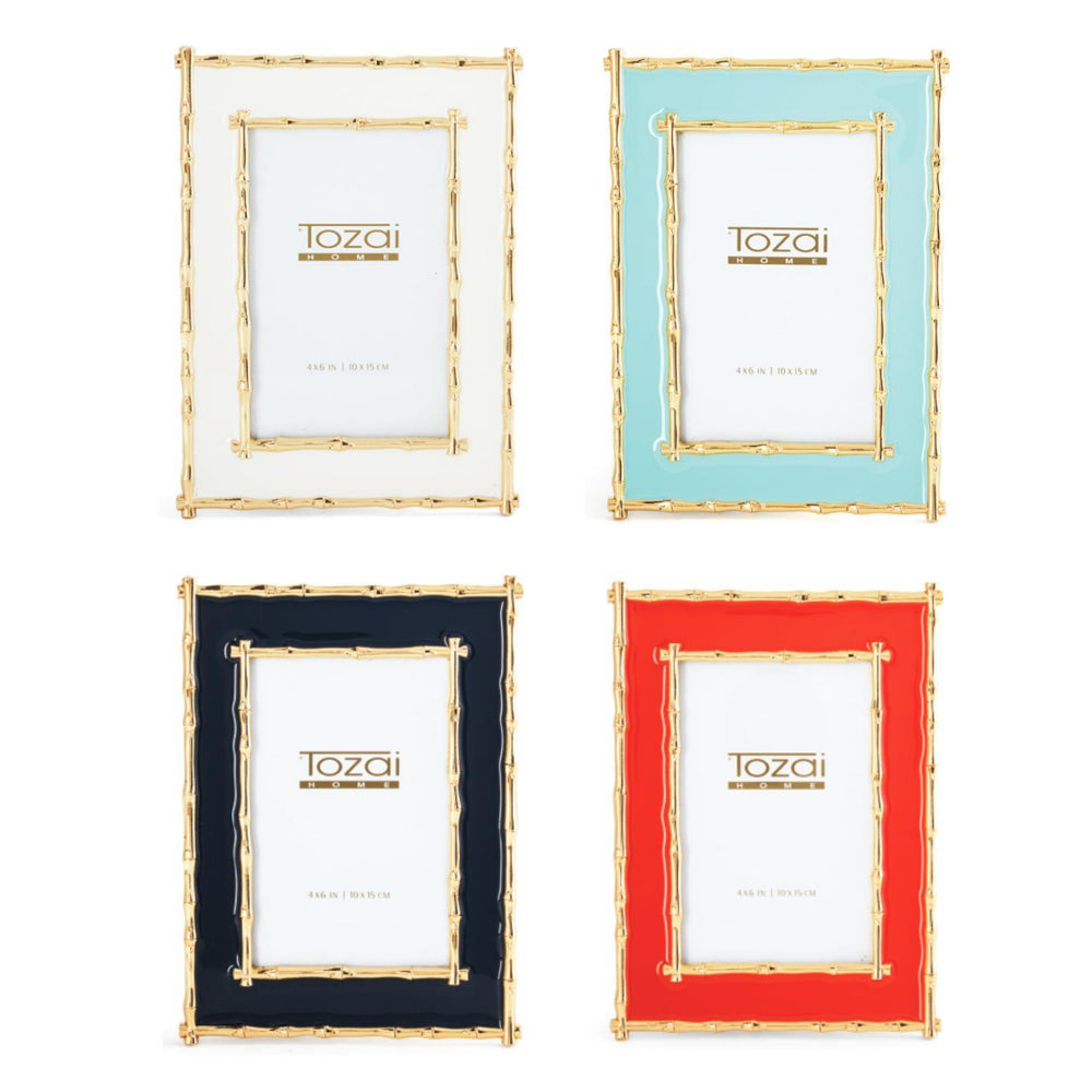 Two's Company Brynn Gold Bamboo Border Photo Frame - 4x6