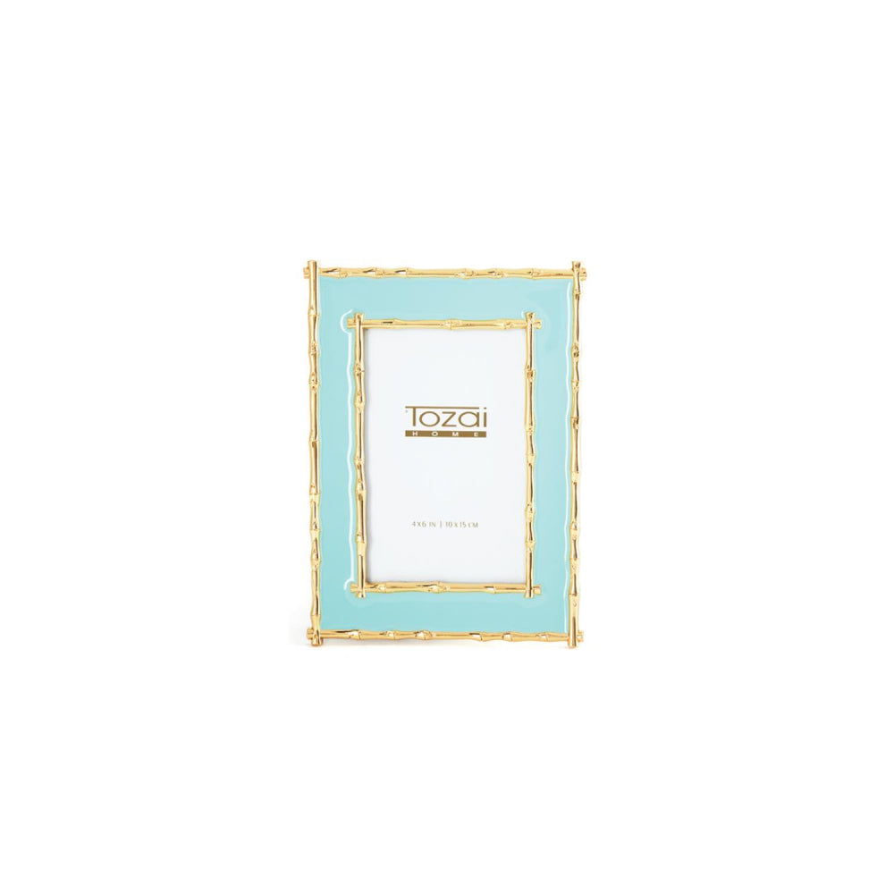 Two's Company Brynn Gold Bamboo Border Photo Frame - 4x6