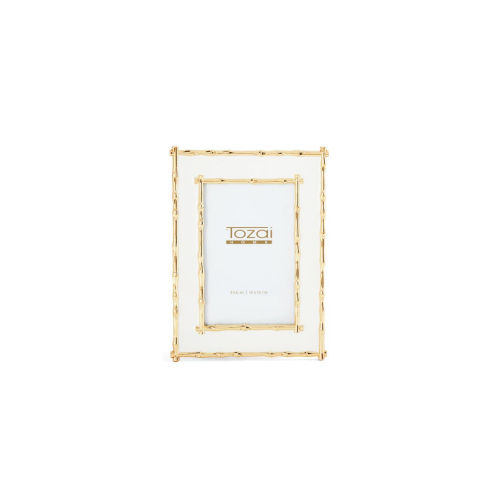 Two's Company Brynn Gold Bamboo Border Photo Frame - 4x6