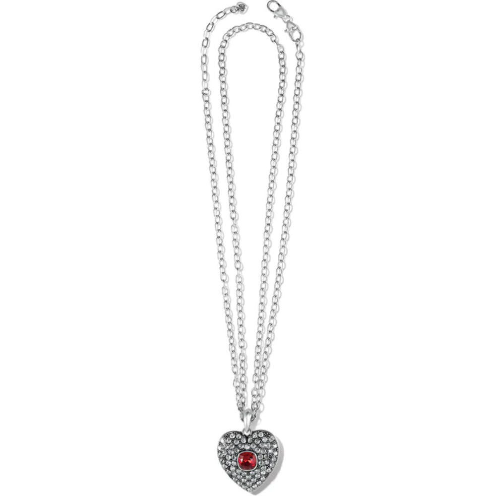 St Louis Cardinals rhinestone heart pendant necklace silver plated