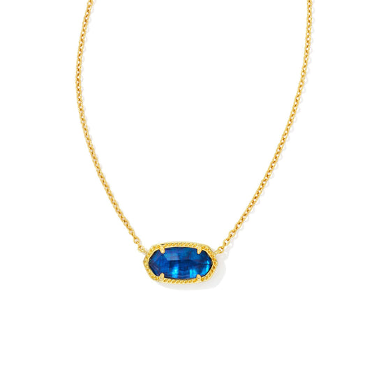 Kendra Scott Elisa Gold Pendant Necklace in Navy Abalone