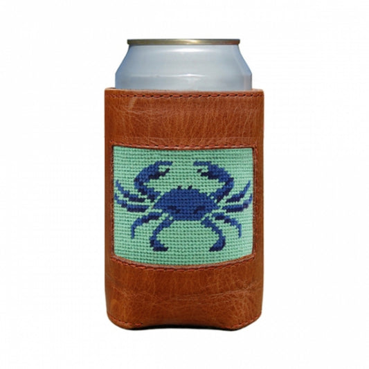 Smathers & Branson Blue Crab Needlepoint Can Cooler