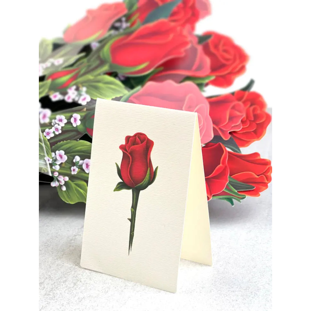 Red Roses Pop-Up Greeting Card