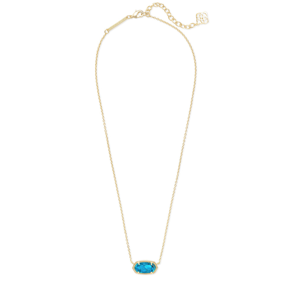 Kendra Scott Elisa Gold Pendant Necklace in Bronze Veined Turquoise Magnesite