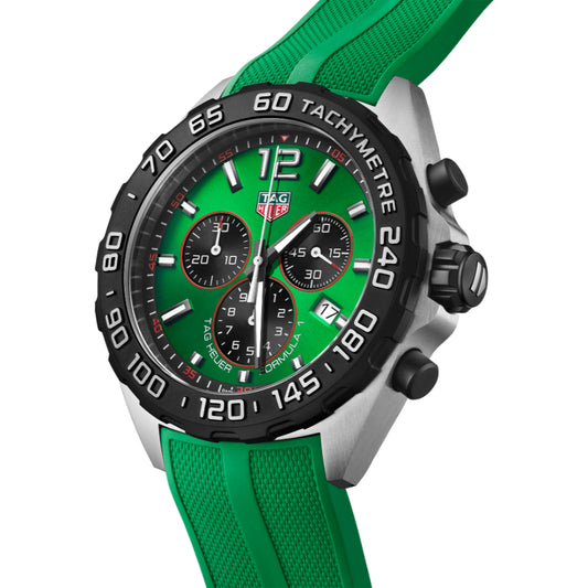 Tag Heuer Formula 1 Quartz Chronograph 43mm Steel/Green Rubber