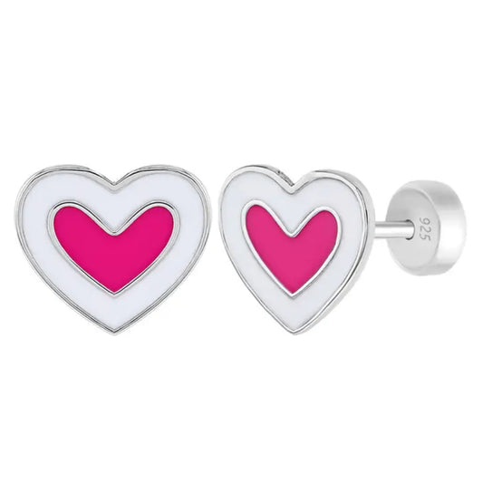 White and Black Heart Rhinestones Post Earrings – Nicki Lynn Jewelry