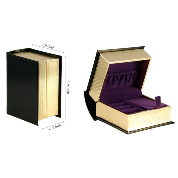  Philip Whitney Jewelry Box Storage Organizer, Black Gold Trim  with Amber Geode - 8x 5 : Clothing, Shoes & Jewelry