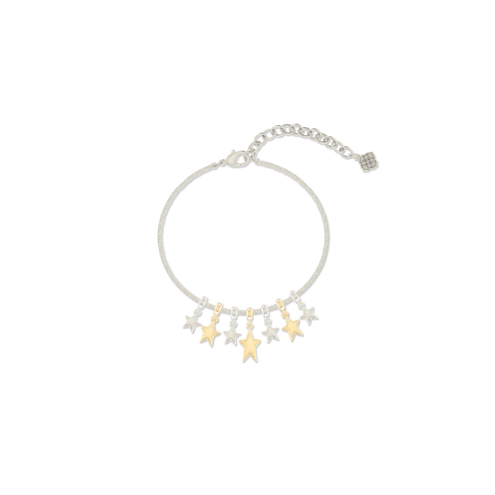 Lillia Crystal Butterfly Gold Delicate Chain Bracelet in White