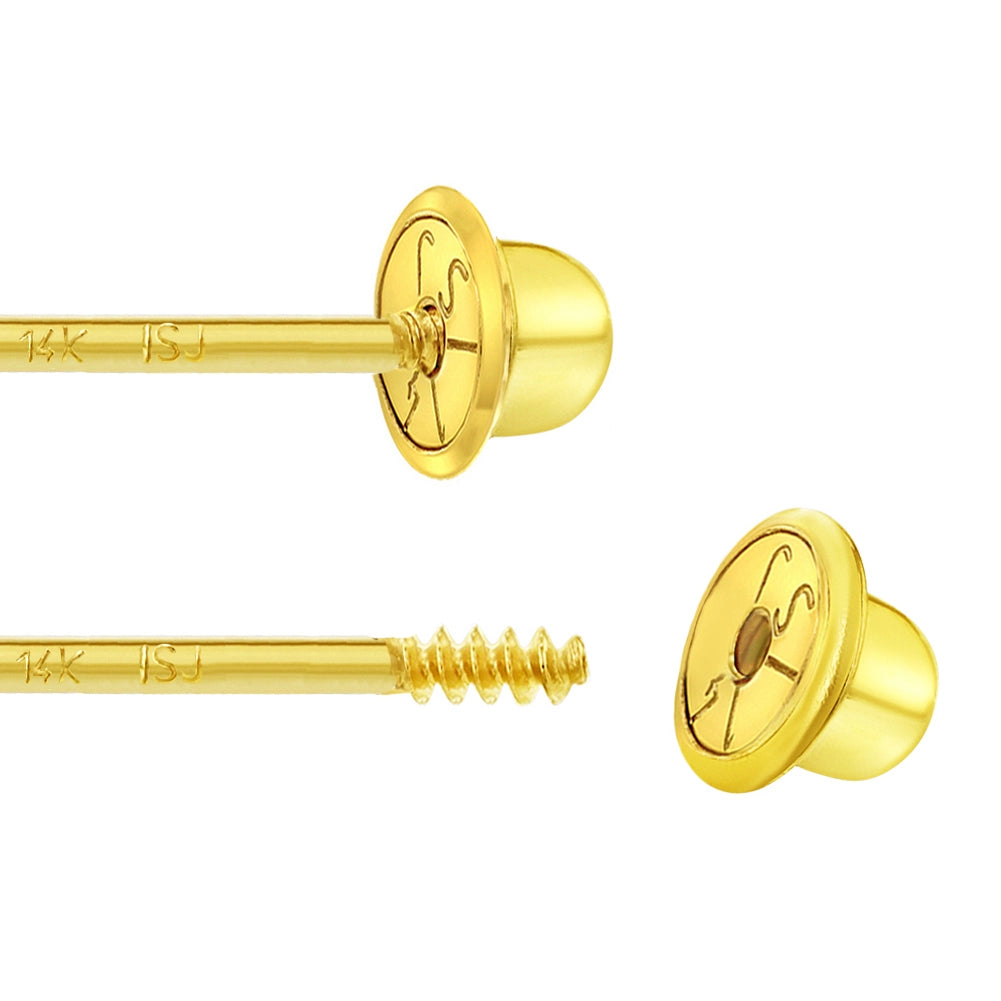 Screw-Back Earring backs 14K Yellow Gold
