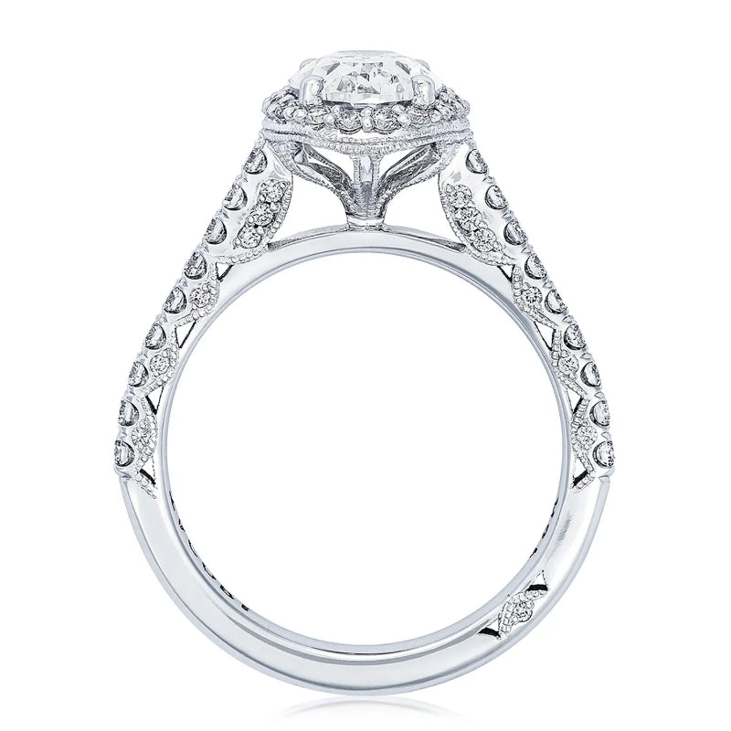 Tacori Petite Crescent 18KW Oval Bloom Engagement Ring