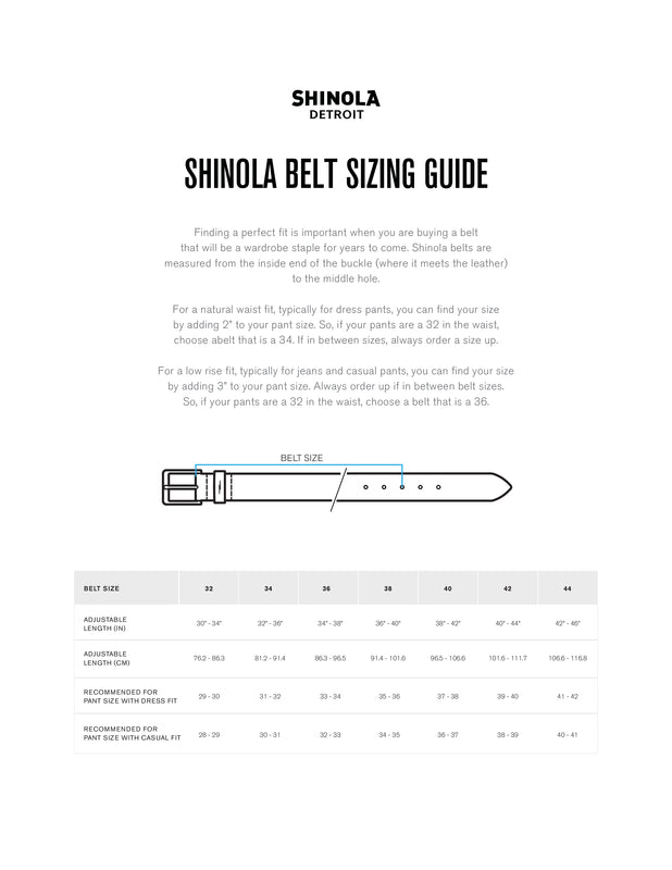 Shinola Lightning Bolt Keeper Belt