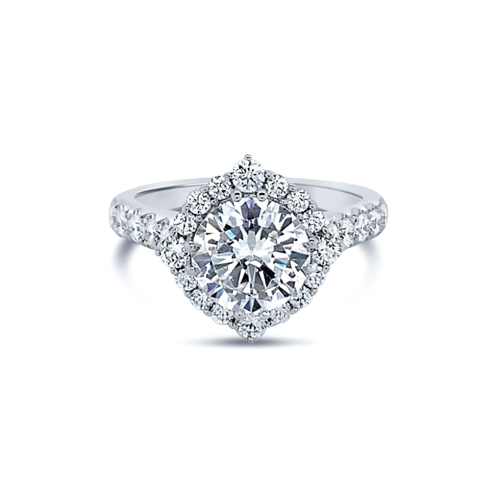 Jack Kelége Platinum Round Diamond Engagement Ring