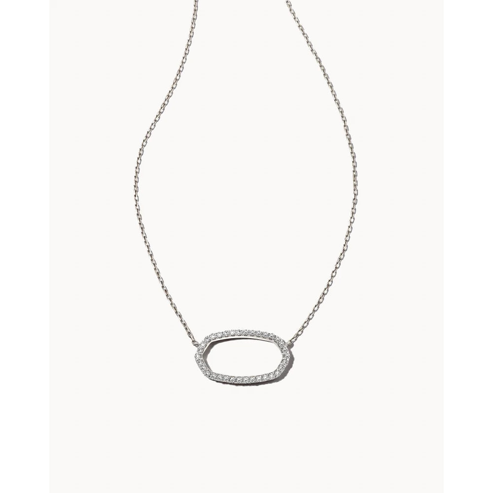 Kendra Scott Elisa 14k Gold Open Frame Pendant Necklace in White
