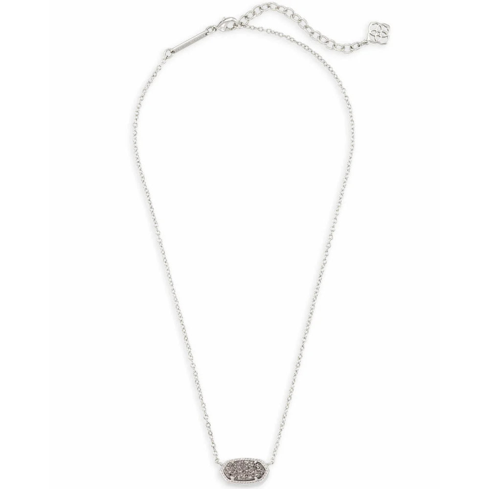 Kendra Scott Elisa Pendant Necklace in Platinum Drusy