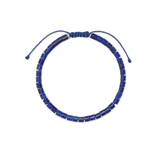 Scott Bros. Grey Oxidized Sterling Silver Corded Bracelet In Blue Lapis