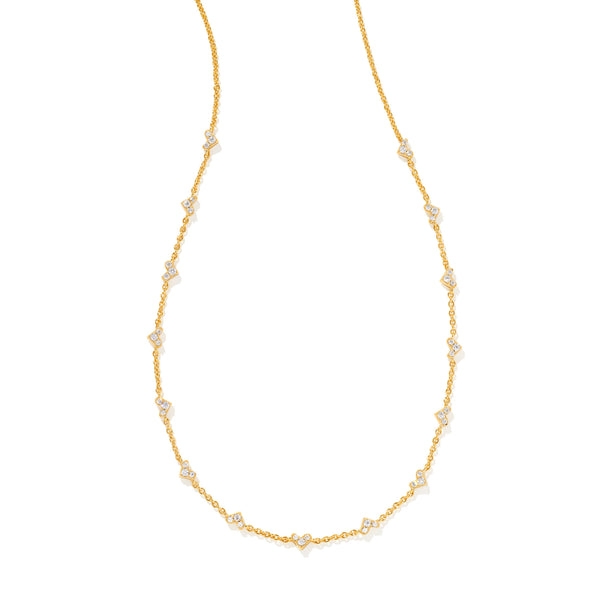 Tiny Heart Padlock 14k White Gold Pendant Necklace in White Diamond | Kendra  Scott