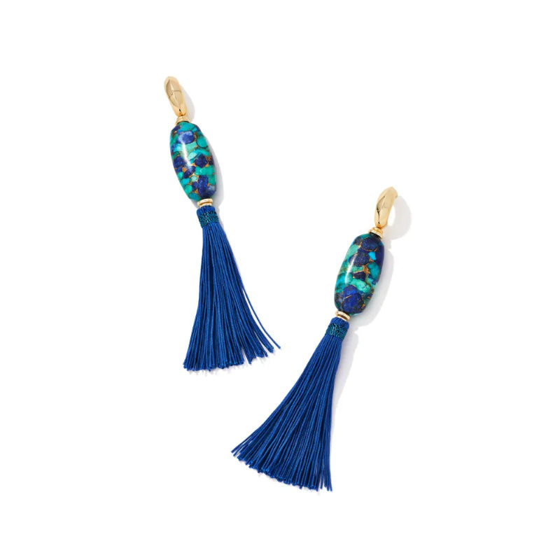 Kendra Scott Insley Gold Statement Earrings in Blue Mix