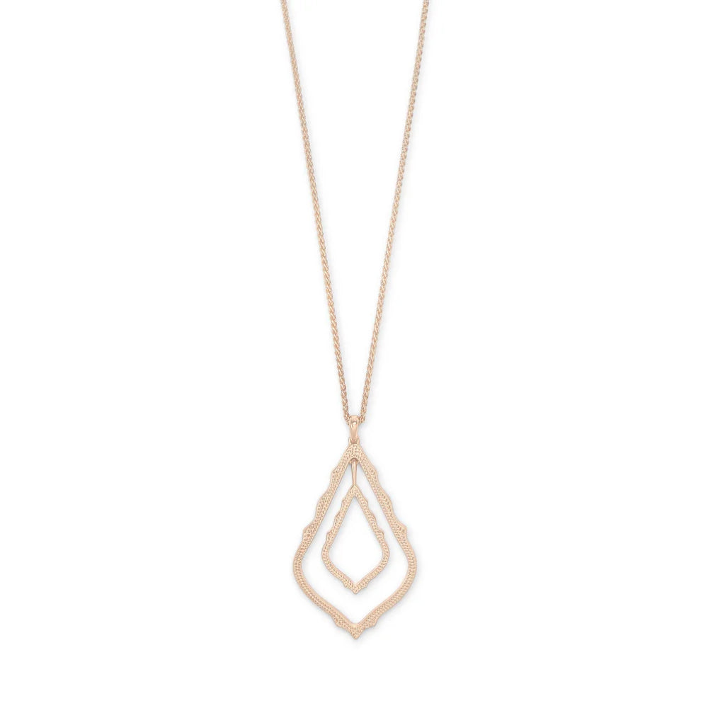 Kendra Scott Simon Rose Gold Long Pendant Necklace