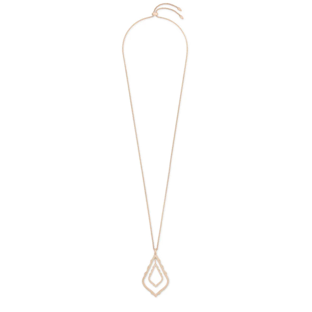 Kendra Scott Simon Rose Gold Long Pendant Necklace