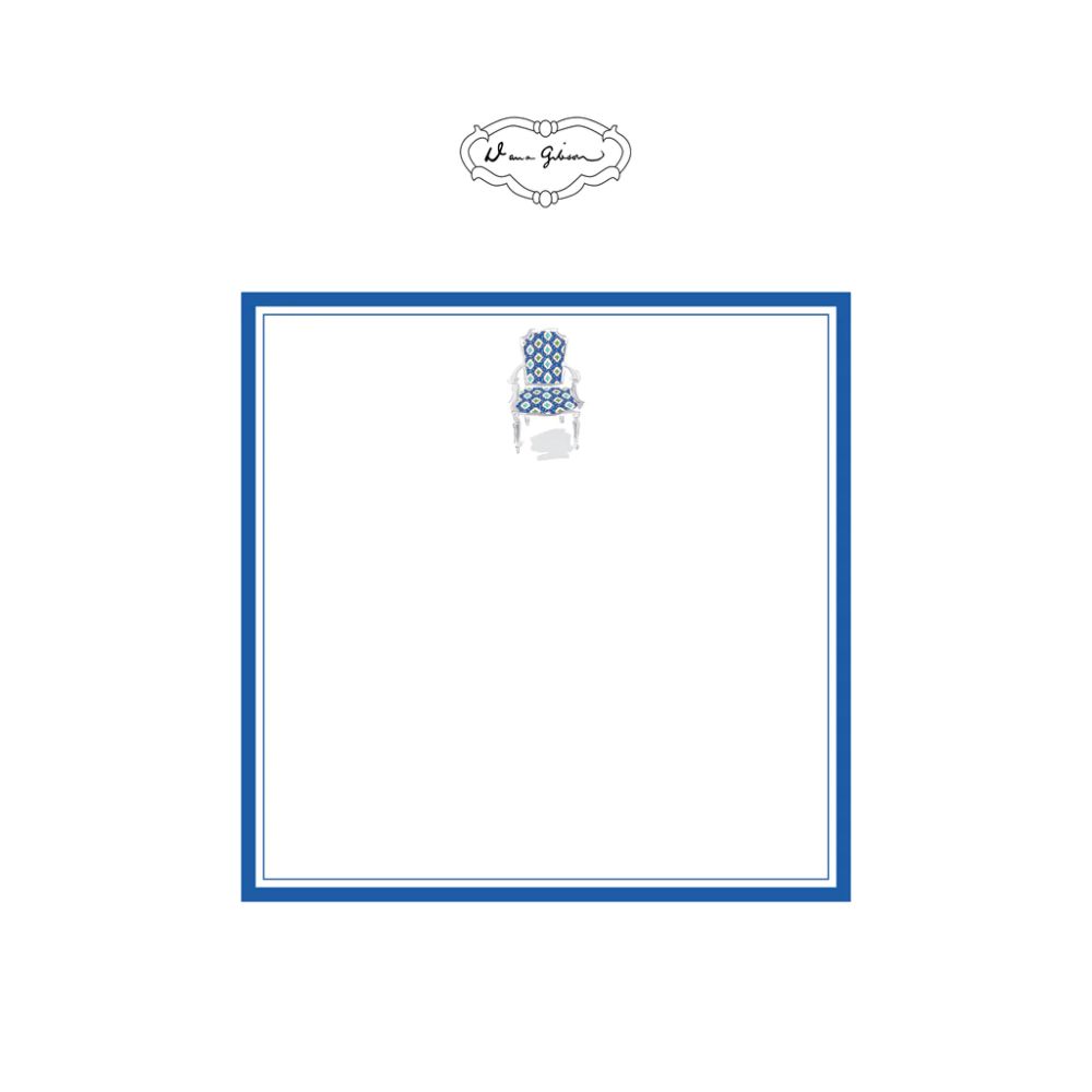 Dana Gibson Nance Chair Notepad-Blue