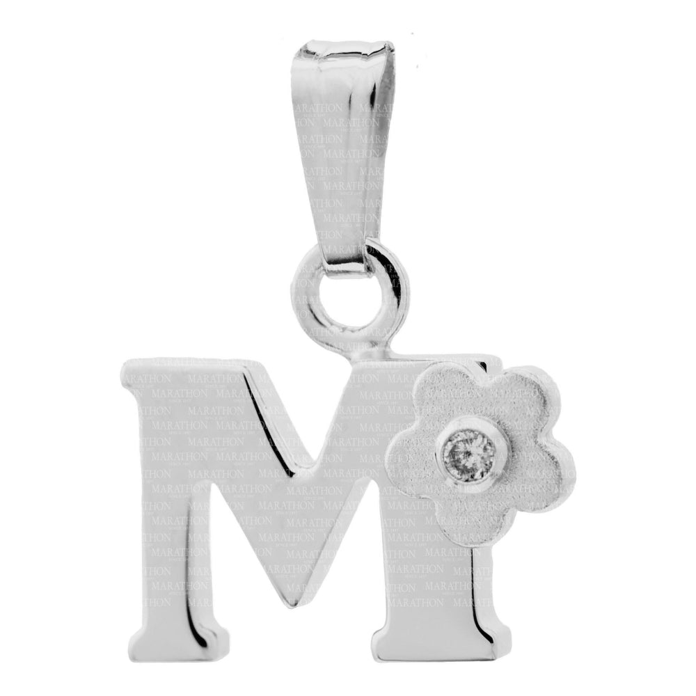 Sterling silver m initial necklace online
