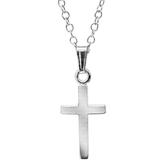 Children's Silver Cross Pendant Necklace