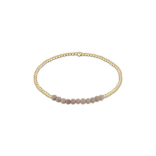 enewton 6.25" Gold Bliss Gemstone 2mm Bead Bracelet - Riverstone